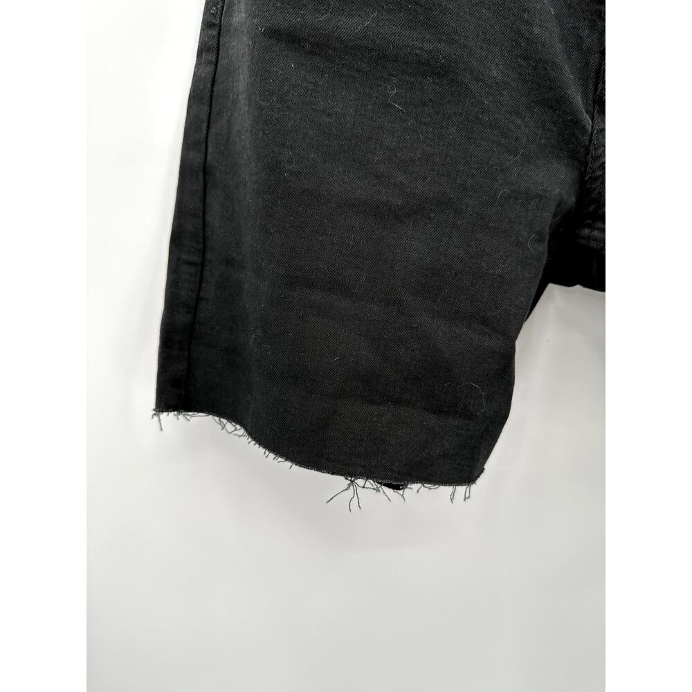FREE PEOPLE NWT Black Denim Raw Hem Cut Off Shorts // 26 - Picture 6 of 7